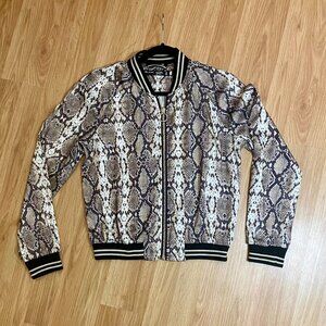 NWOT Blanc Noir snake print zip front jacket